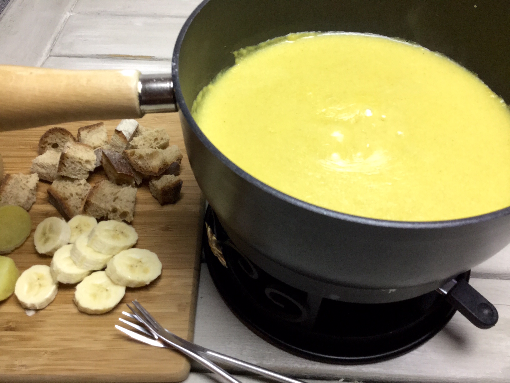 Rezept veganes Curry Fondue