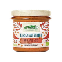 Allos Linsen-Aufstrich Rote Linsen Chilli 140g