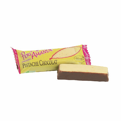 Perl'Amande Marzipan Pistazie-Schokolade Riegel 25g | Hello Vegan