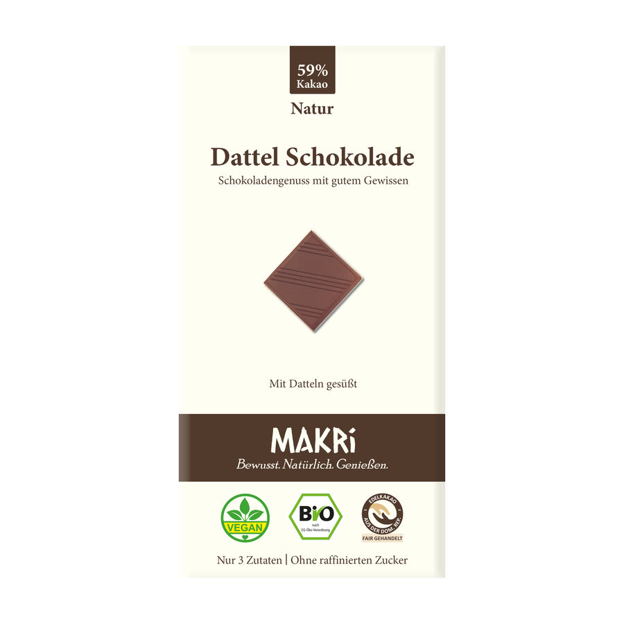 Makri Bio Dattel Schokolade 59% 85g