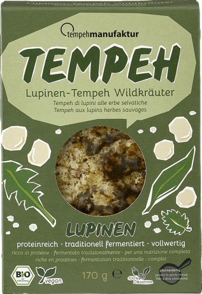 Tempehmanufaktur Lupinen Tempeh Wildkräuter 170g