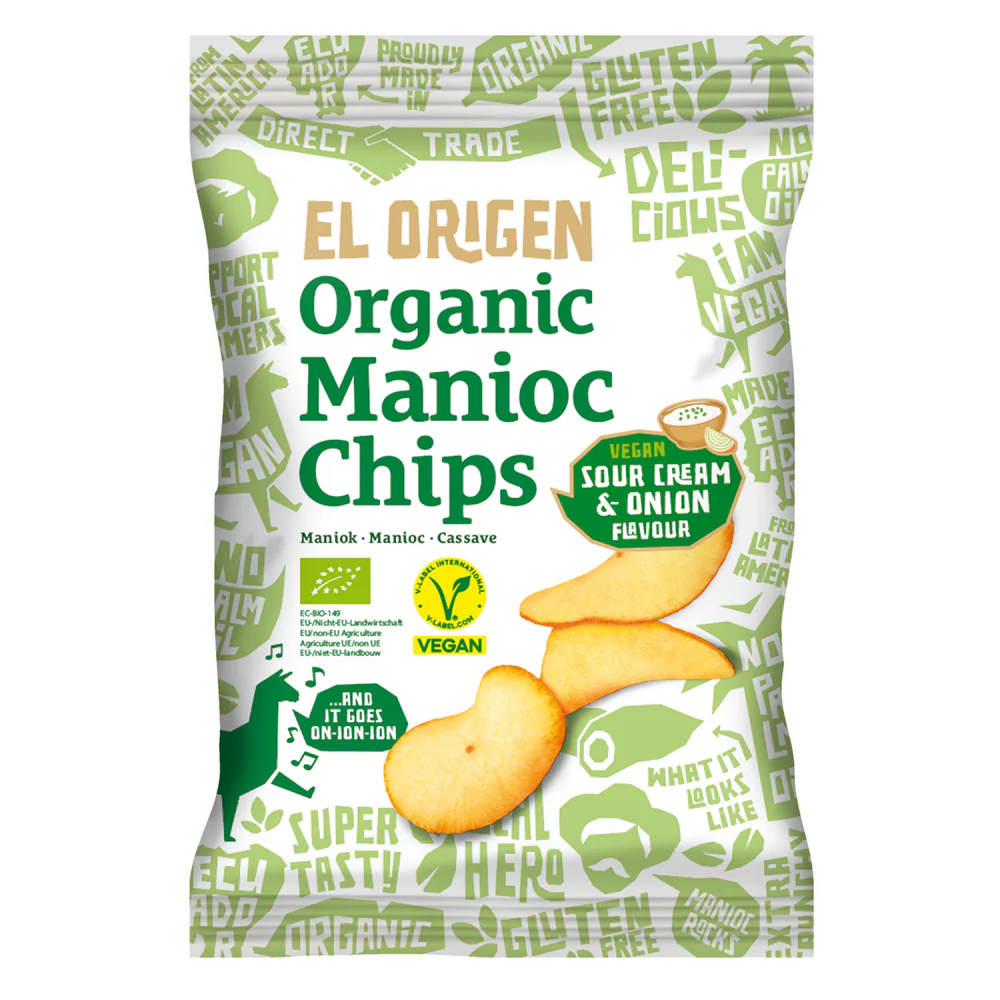El Origen Maniok Chips Vegan Sour Cream & Onion 60g