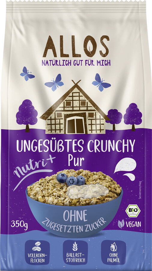 Allos Ungesüsstes Nutri+ Crunchy Müesli pur 350g