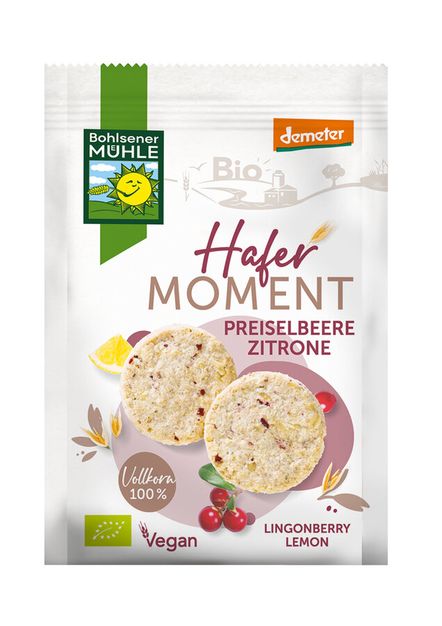 Bohlsener Mühle Demeter Hafer Moment Preiselbeere Zitrone 125g