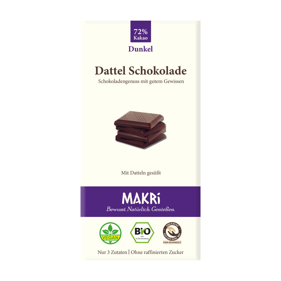 Makri Bio Dattel Schokolade Dunkel 85g