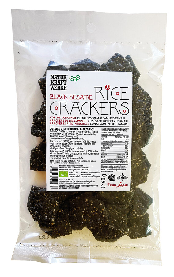 Naturkraftwerke Schwarzer Sesam Reis Cracker 60g