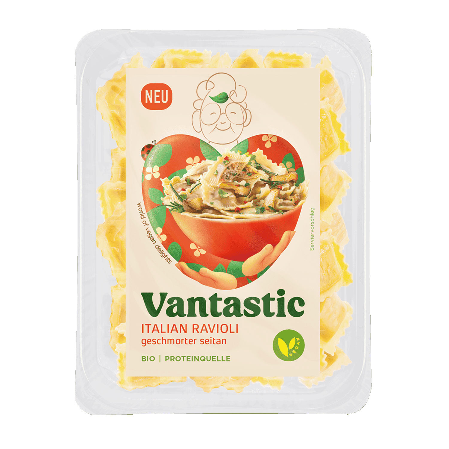 Vantastic Ravioli mit geschmortem Seitan 250g
