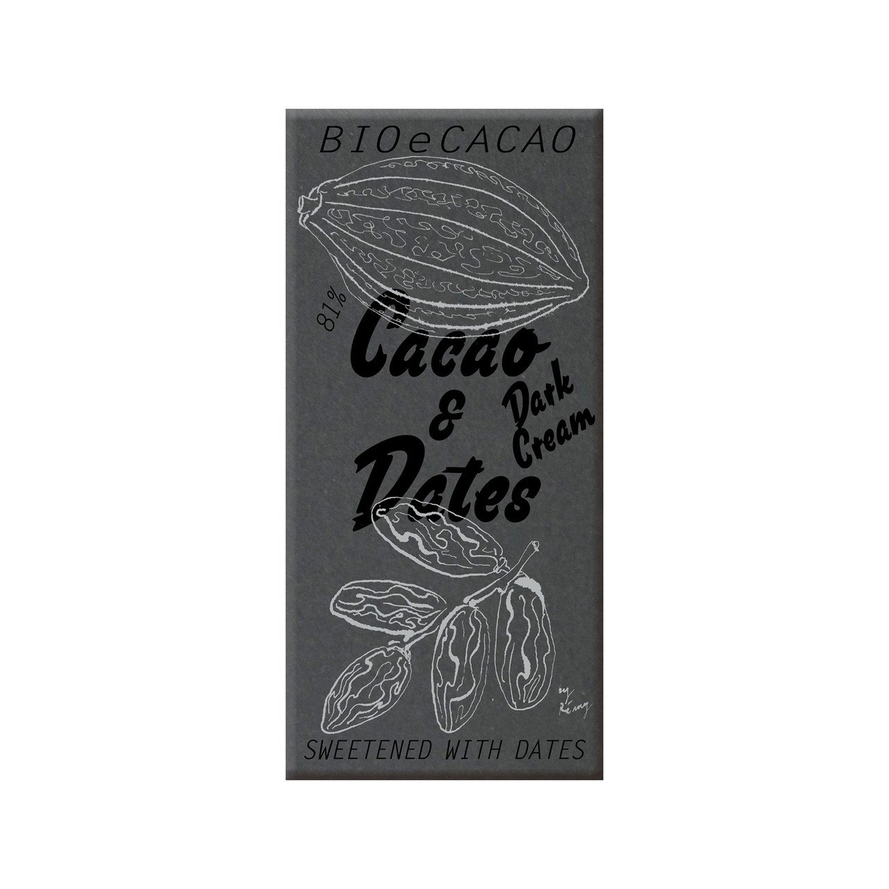 BioeCacao Dattelschokolade Cacao & Dates Dark Cream 81% 90g