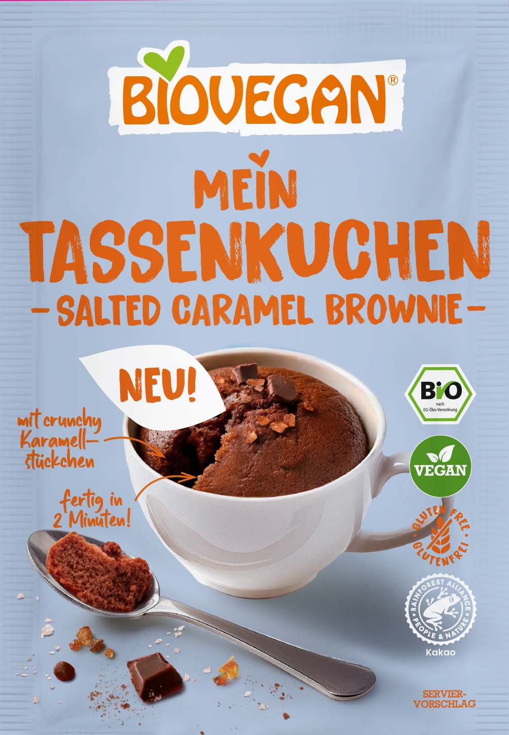 Biovegan Mein Tassenkuchen Salted Caramel Brownie 55g
