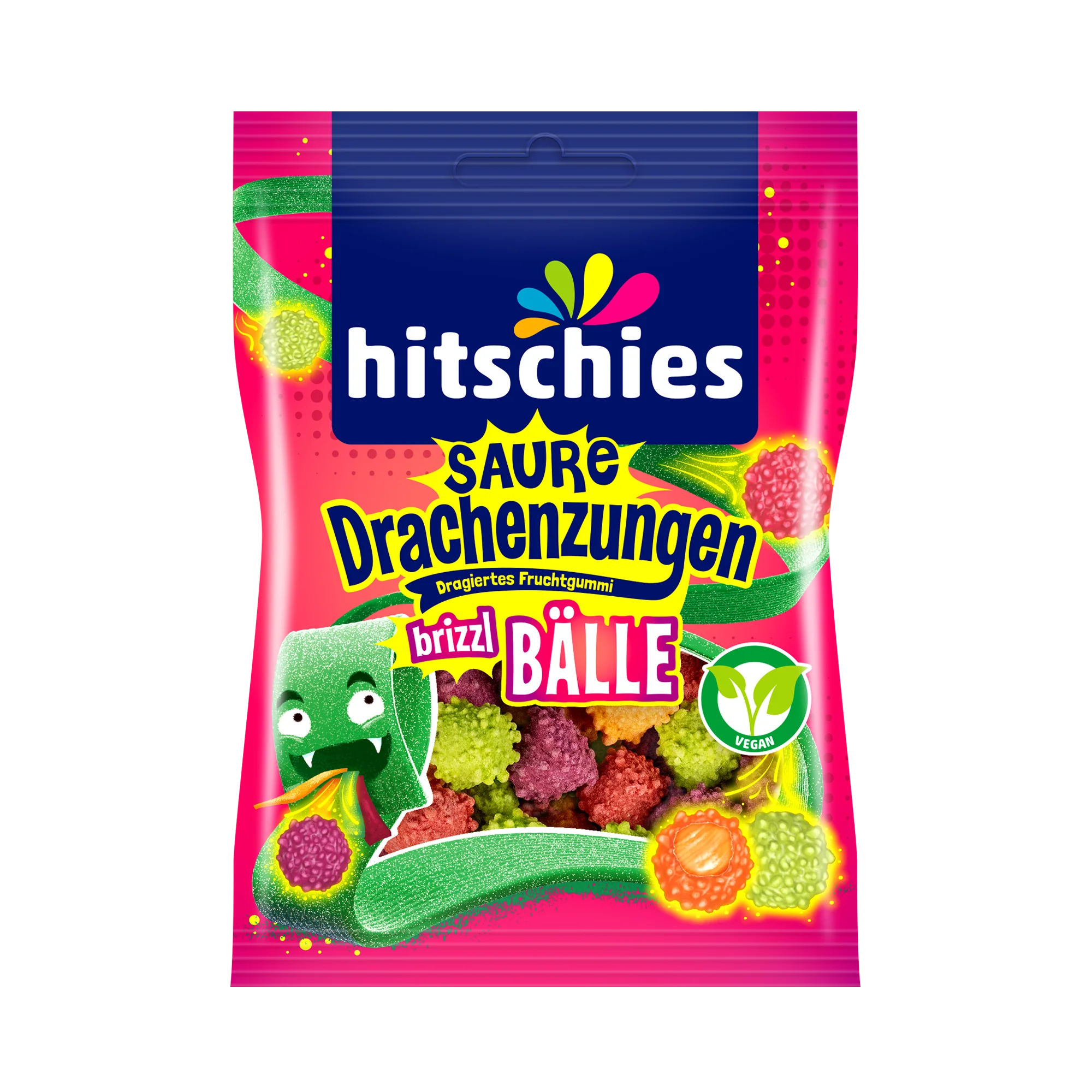 Hitschler Hitschies Saure Drachenzungen Brizzl Bälle 100g
