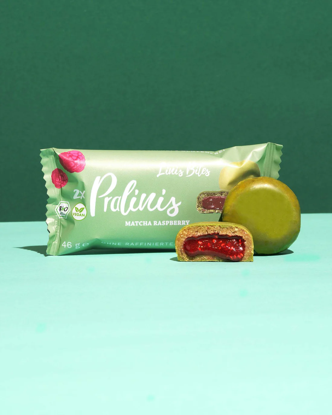 Lini’s Bites Matcha Raspberry Pralinis 46g
