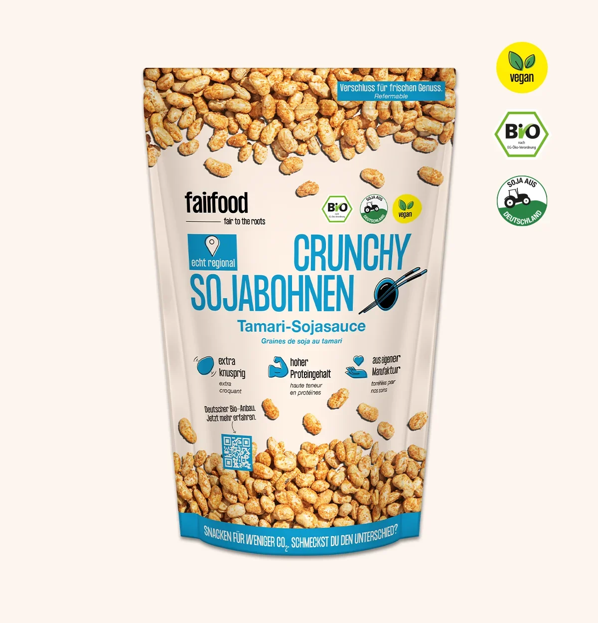 Fairfood Crunchy Sojabohnen Tamari-Sojasauce 120g