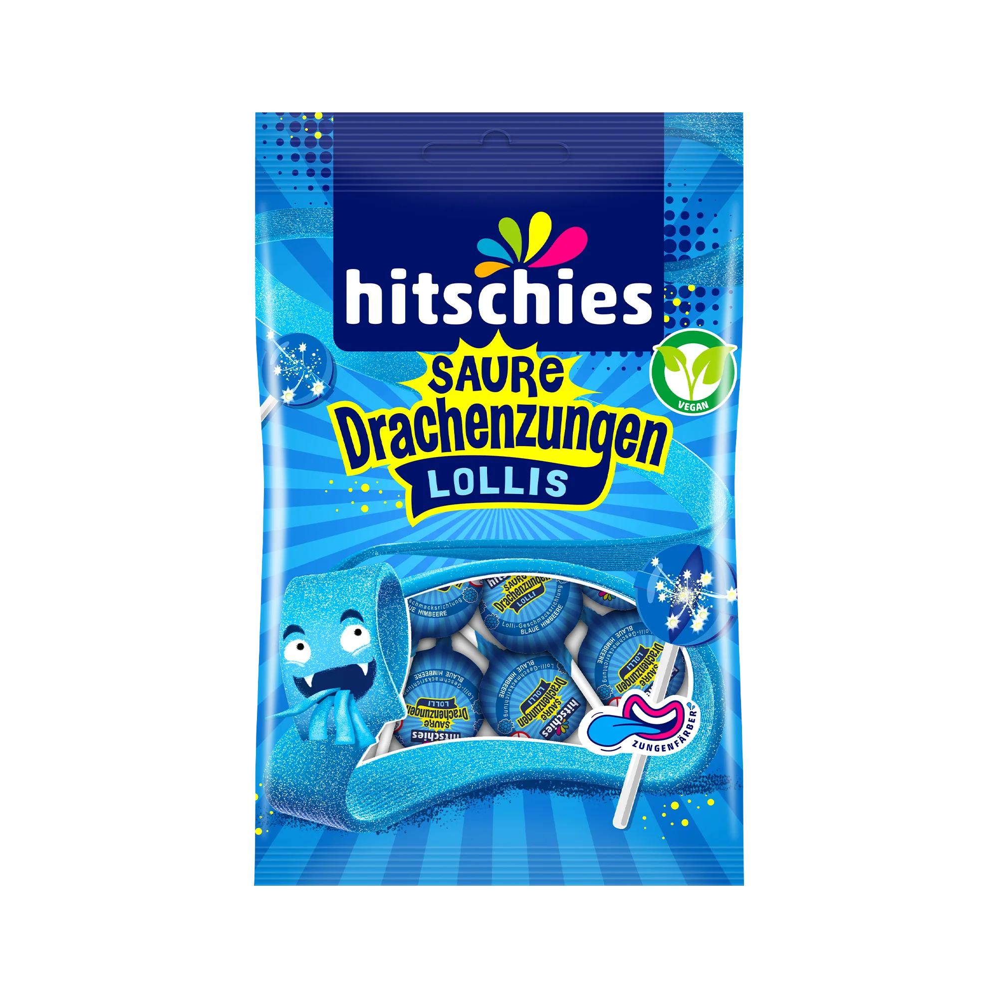 Hitschler Hitschies Saure Drachenzungen Lollies 128g