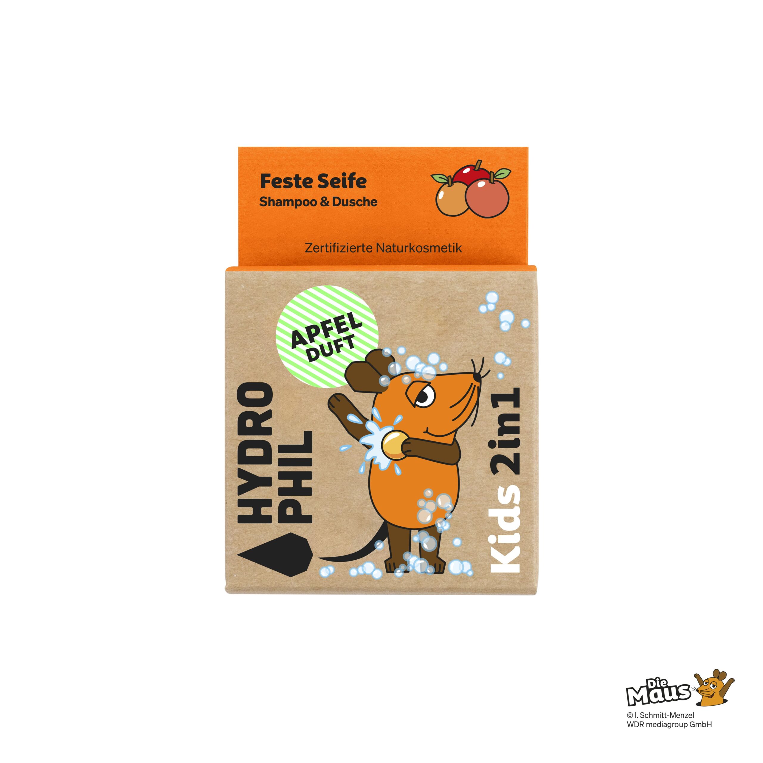 Hydrophil Kids Feste Seife Shampoo & Dusche Apfelduft 60g