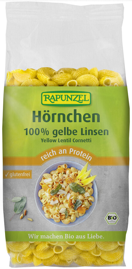Rapunzel Hörnchen 100% gelbe Linsen 300g