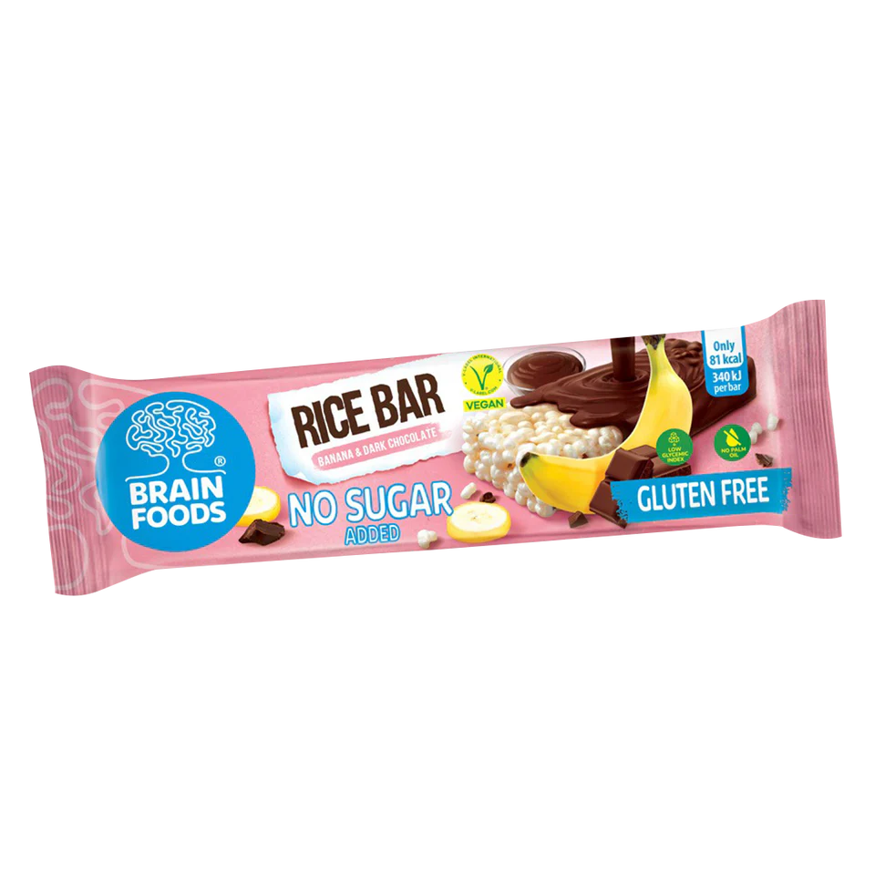 Brain Foods Rice Bar Banana & Chocolate 18g