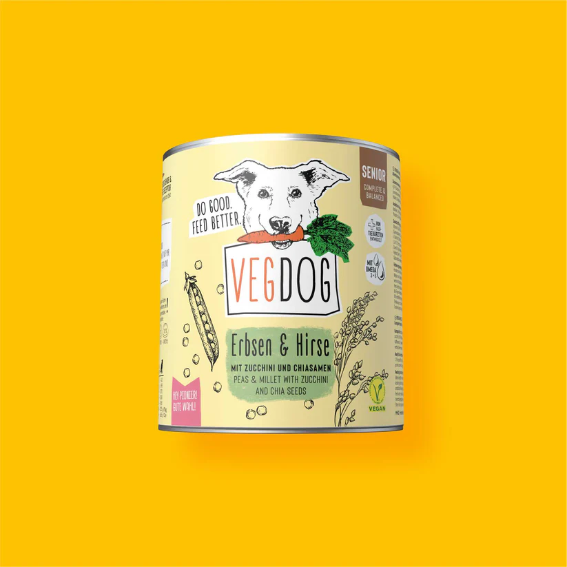 VegDog Nassfutter Senior mit Erbsen & Hirse 400g