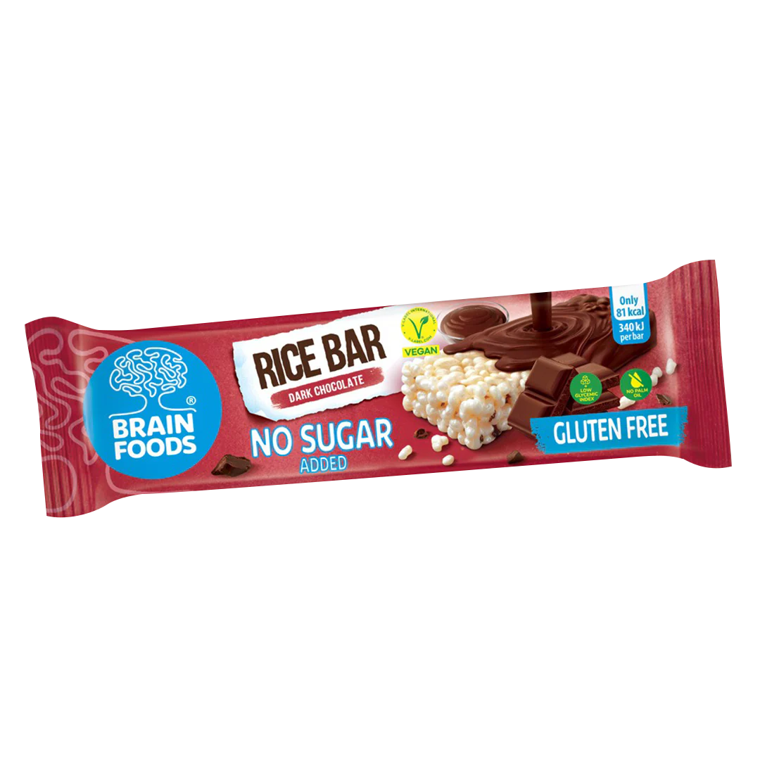 Brain Foods Rice Bar Dark Chocolate 18g