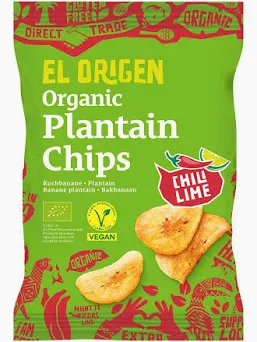 El Origen Kochbananen Chips Chili Lime 80g